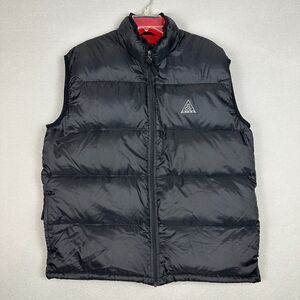 Nike ACG All Conditions Gear Mens XL Full Zip Goose Down Vest Jacket Black Vtg